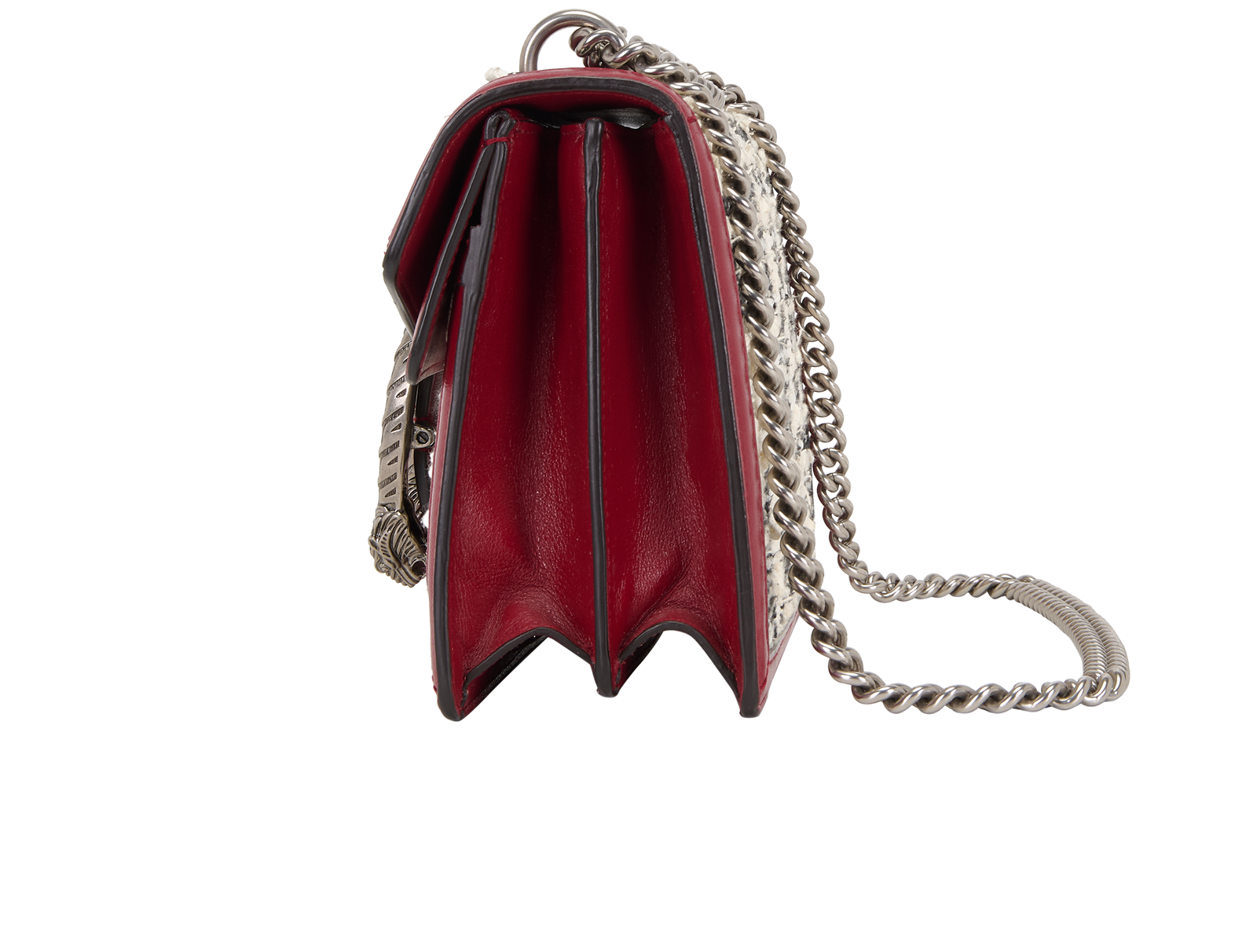 Tweed Medium Dionysus, &pound;950, Handbags, Red/White, Fabric/Leather/Tweed, Bottom view